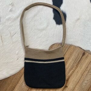 crochet knit shoulder bag